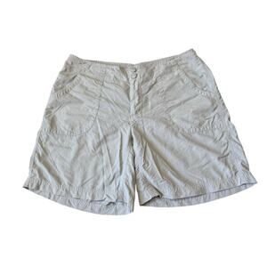 L.L. Bean size 14 shorts; Tan, lightweight; quick dry performance fabric